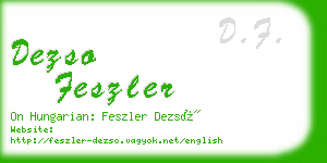 dezso feszler business card